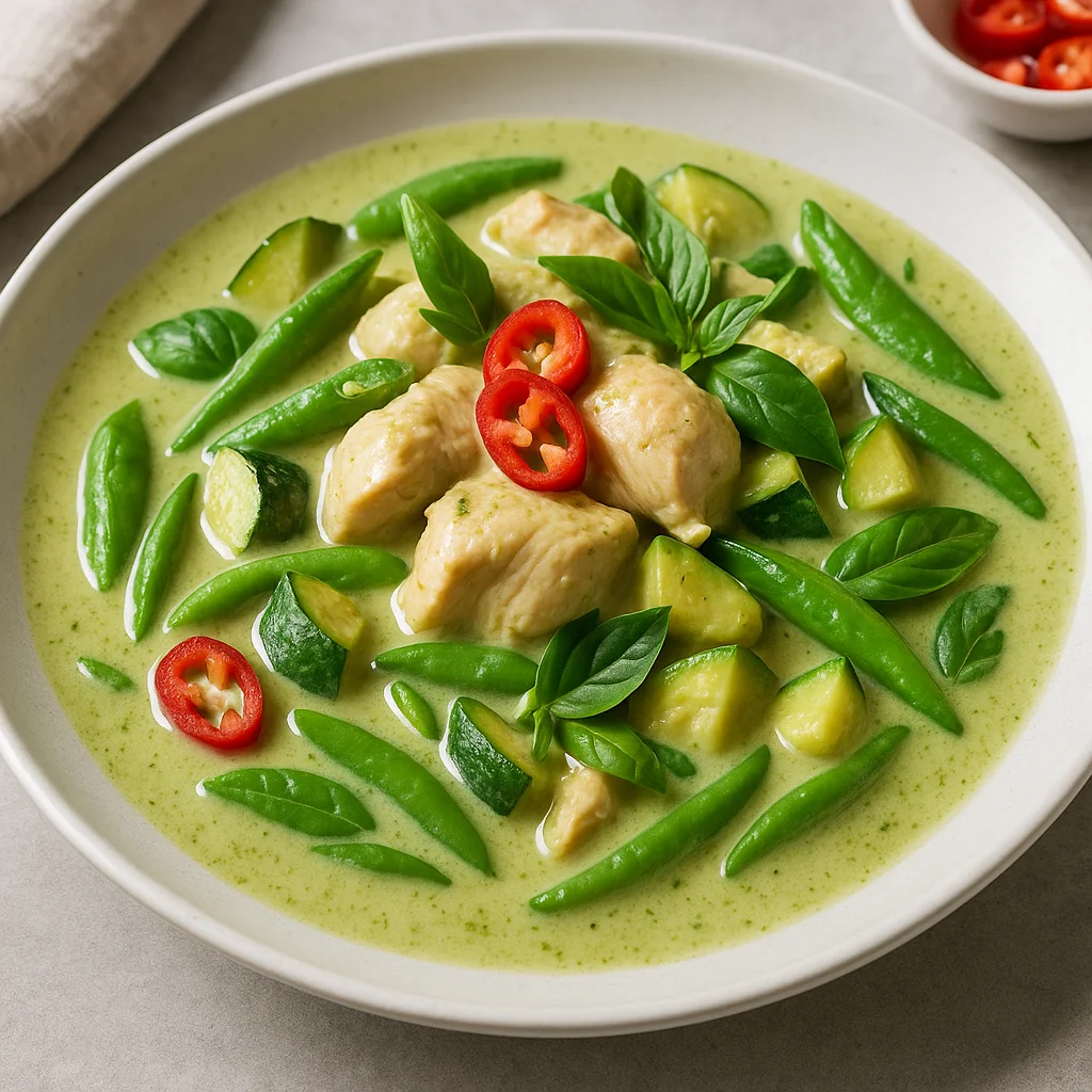 Тайский зелёный карри с курицей
