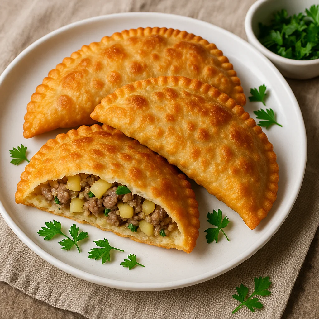 Чебулеки киргизские с мясом и картофелем