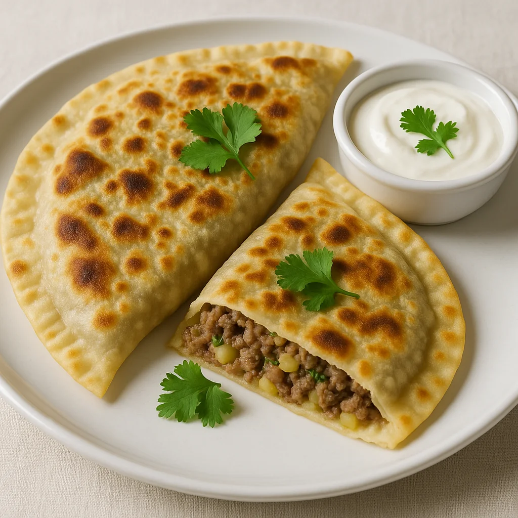 Кутаб с мясом и картофелем