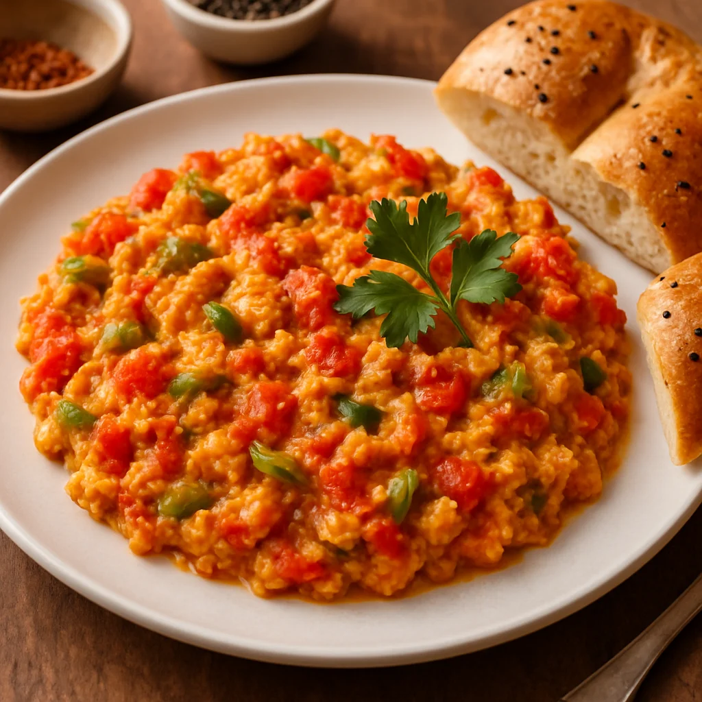 Менемен (турецкая яичница с овощами)