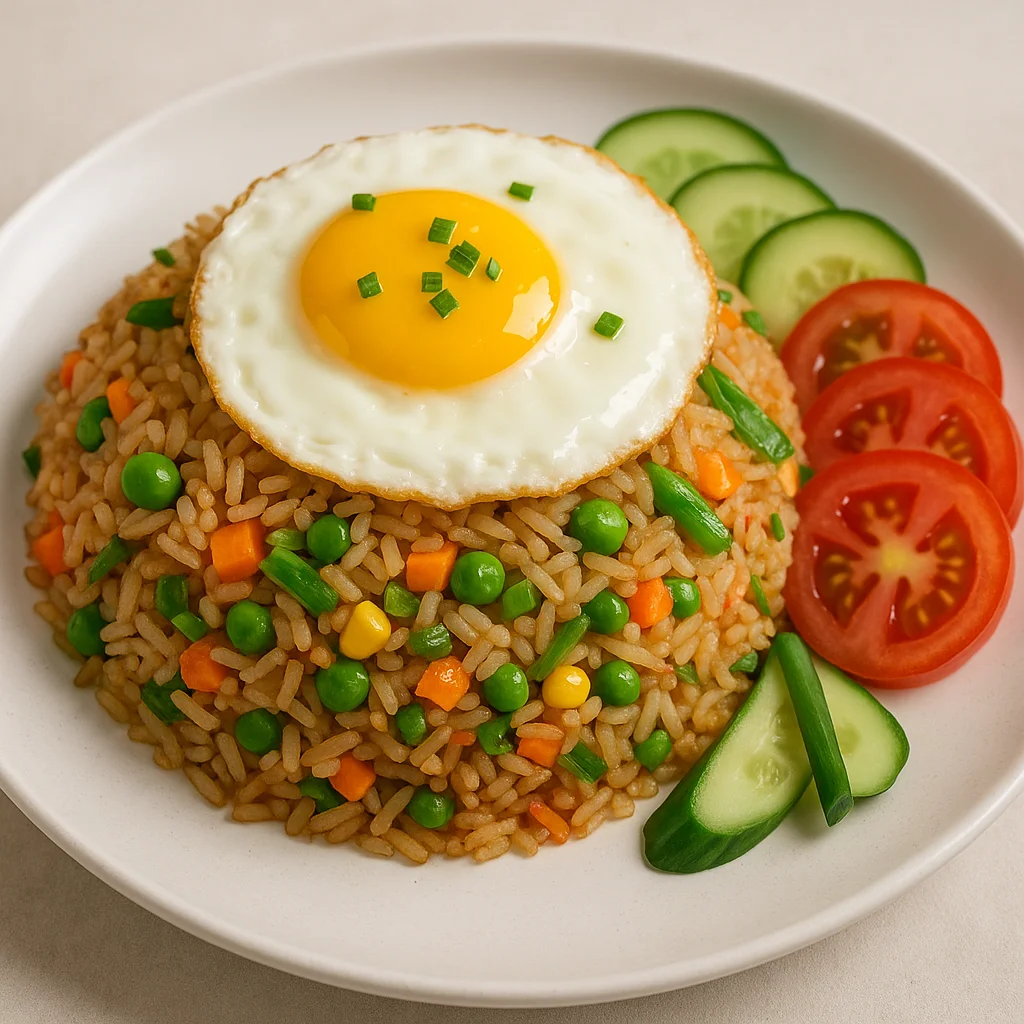 Вьетнамский жареный рис с яйцом и овощами