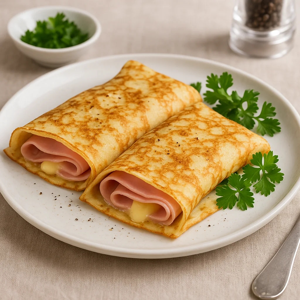 Крепы с сыром и ветчиной