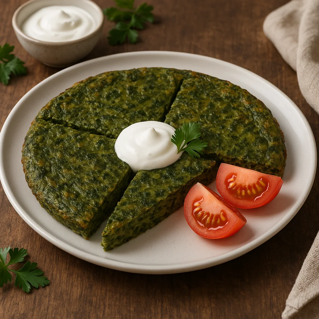 Кюкю с зеленью
