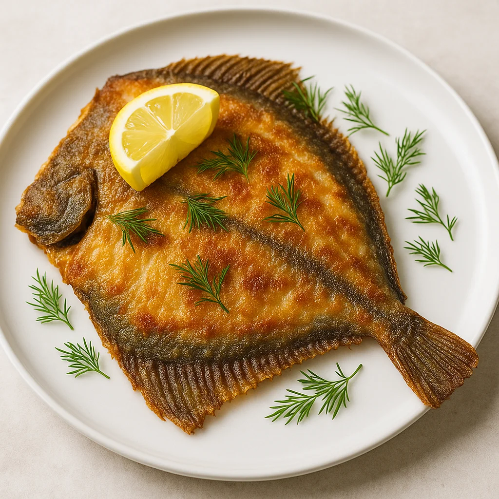 Жареная камбала с лимоном и укропом
