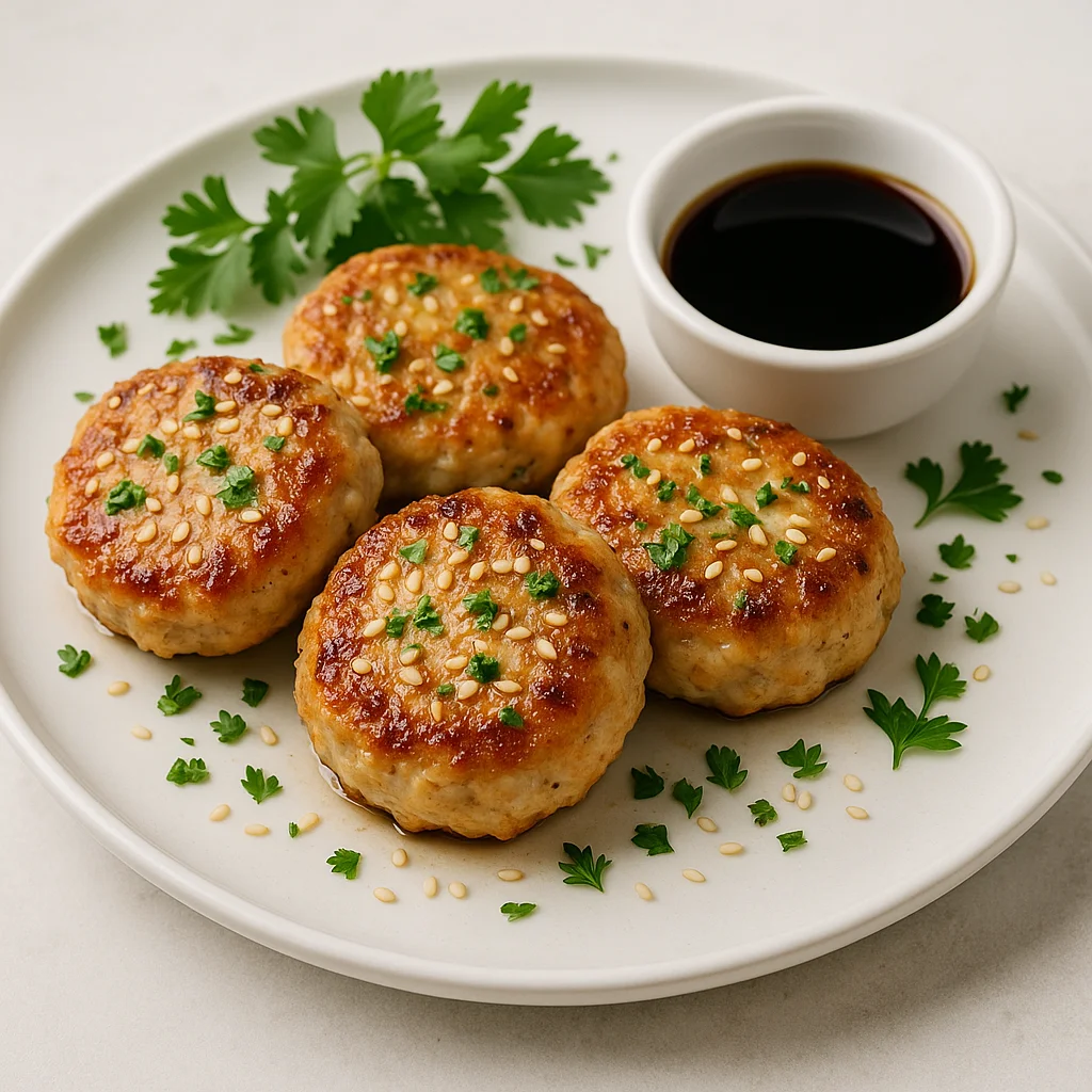 Куриные котлеты с кунжутом и соевым соусом