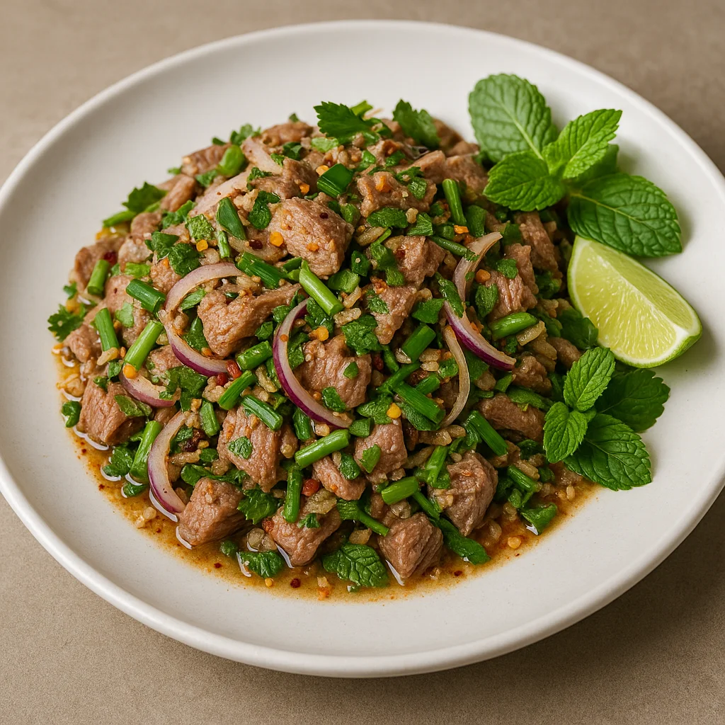 Лаап пет — лаосский острый салат с уткой