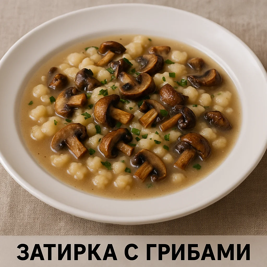 Затирка с грибами