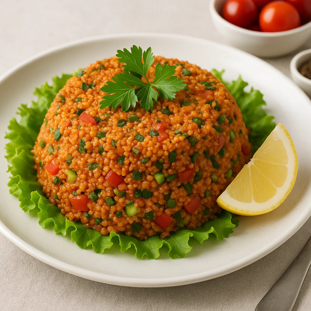 Кысыр (булгур с томатной пастой и овощами)