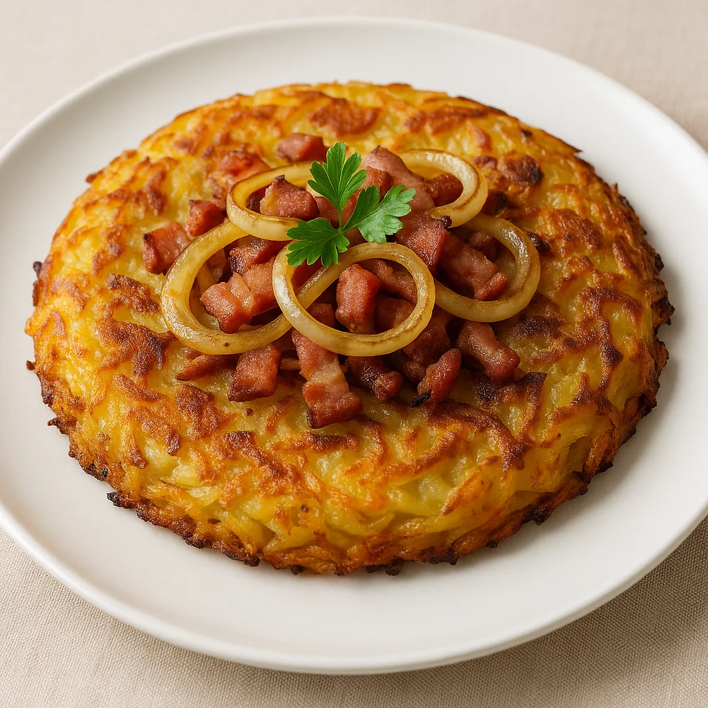 Рёшти с беконом и луком